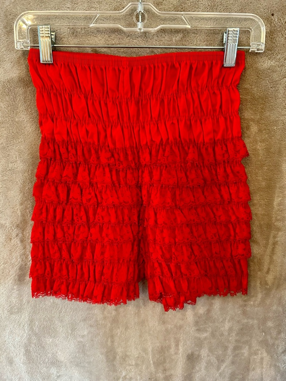 Vintage Malco Modes Red Lace Bloomers Shorts Ruffle Pettipants Small USA